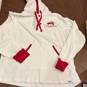 HALLMARK CHANNEL CHRISTMAS MOVIE WATCHING WOMEN HOODED LARGE SHIRT HOODIE NWT